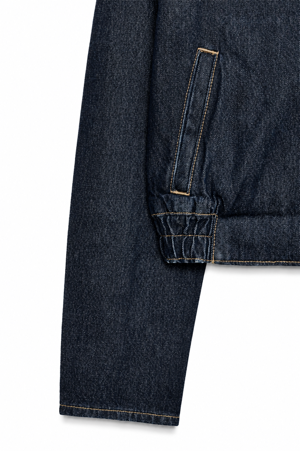 بامبر جین کیمونو زنانه – مدل وراپ تیره (Dark Indigo Wrap Denim Jacket) - Image 3