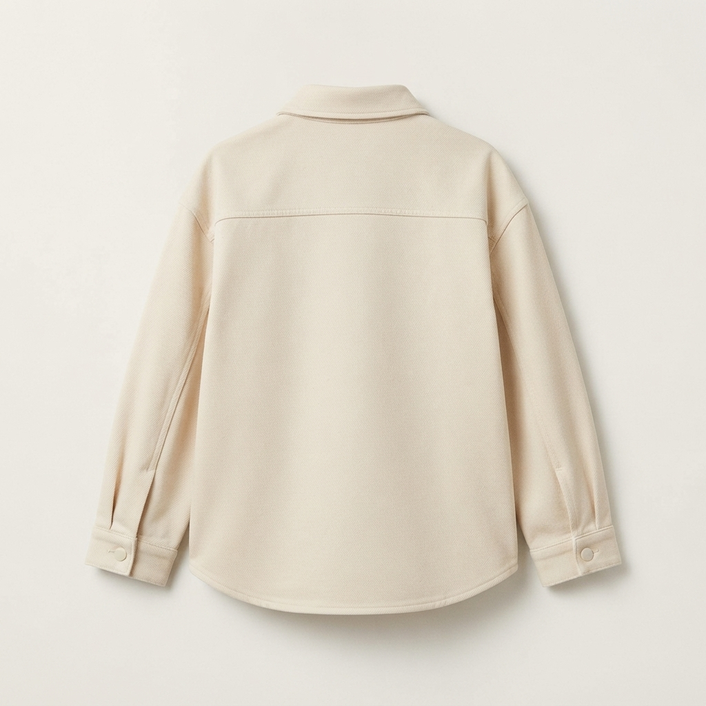 ژاکت اورشرت (Shacket) پسرانه – طرح مینیمال بژ کلاسیک - Image 4
